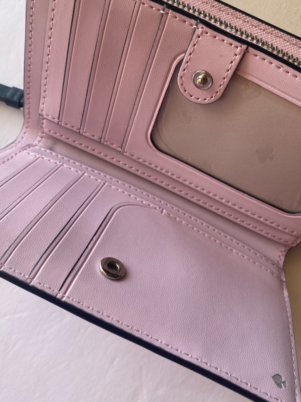 kate spade Pink Floral Zip Wallet with Navy Blooms - Picture 2 of 3